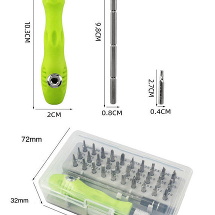 Green 32-in-1 Precision Screwdriver Set - Magnetic Repair Tool Kit for Electronics, Phone & PC
