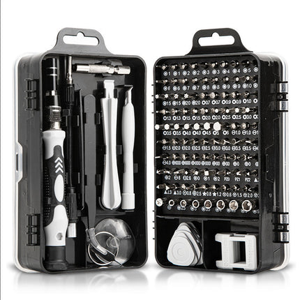 Grey Professional 115-in-1 Precision Screwdriver Set - Magnetic Repair Tool Kit for PC, Laptop, Phone & Electronics