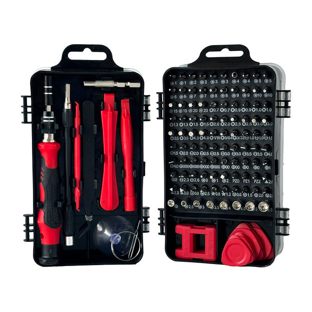 Red and Black Professional 115-in-1 Precision Screwdriver Set