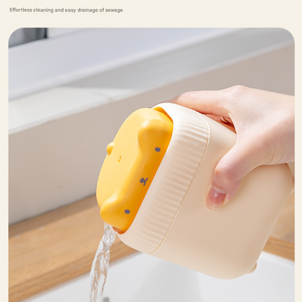 2 Pcs Yellow Cute Cat Press-to-Dispense Soap Pump & Sponge Caddy for Kitchen Sink