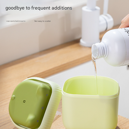 2 Pcs Green Cute Cat Press-to-Dispense Soap Pump & Sponge Caddy for Kitchen Sink
