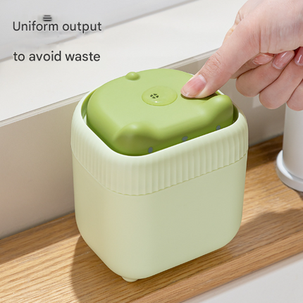 2 Pcs ( Green + Yellow ) Cute Cat Press-to-Dispense Soap Pump & Sponge Caddy for Kitchen Sink