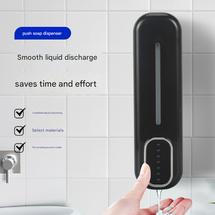 2 Pcs (White + Black) Modern Wall-Mounted Press Soap Dispenser - 300ml Refillable Pump for Bathroom & Kitchen