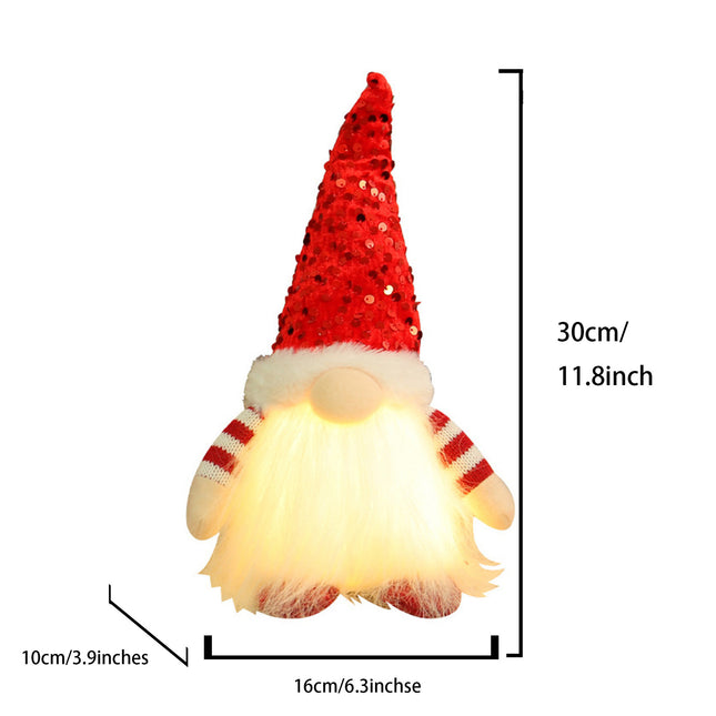 2 Pcs Red Charming Light-Up Christmas Gnome