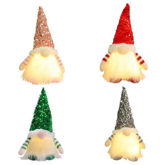2 Pcs Red Charming Light-Up Christmas Gnome – product detail