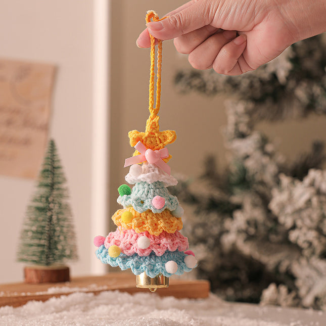 2 Pcs Style D Colorful Handmade Crochet Christmas Tree Ornament