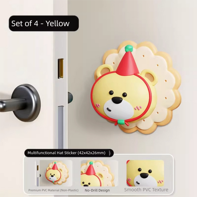 4 Pcs Yellow Adorable Bear Wall Protector