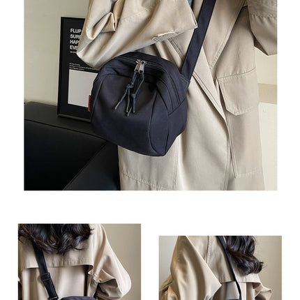 Black Lightweight Canvas Crossbody Bag - Minimalist Casual Shoulder Satchel with Adjustable Strap