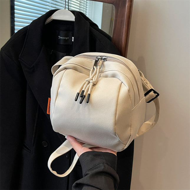 White Lightweight Canvas Crossbody Bag