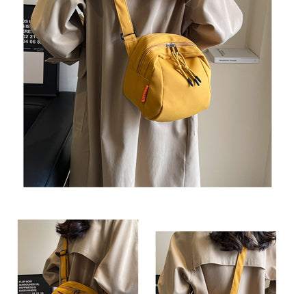Yellow Lightweight Canvas Crossbody Bag - Minimalist Casual Shoulder Satchel with Adjustable Strap