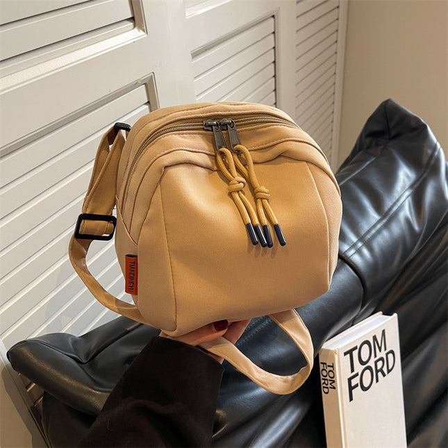 Khaki Lightweight Canvas Crossbody Bag