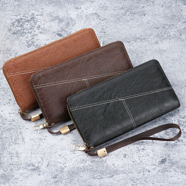Brown Men's Long Zipper Wallet Clutch – product detail