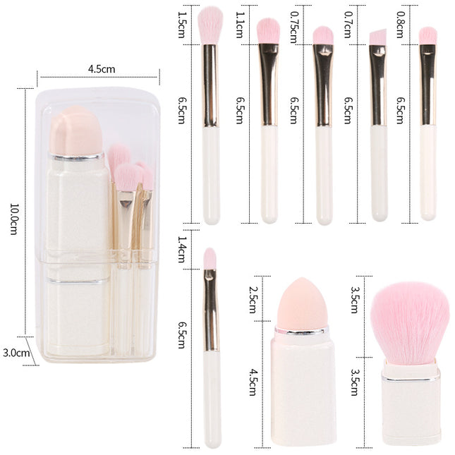 Lighgt Pink Compact 8-in-1 Makeup Brush Set – product detail