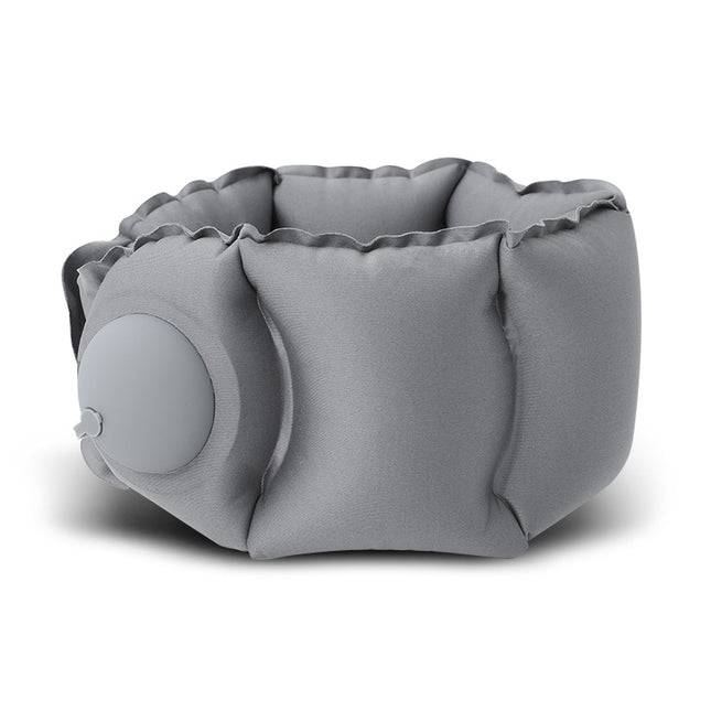 Dark Grey Press-Pump Inflatable Travel Pillow