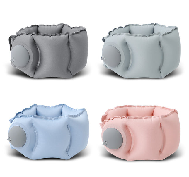 Blue Press-Pump Inflatable Travel Pillow – product detail