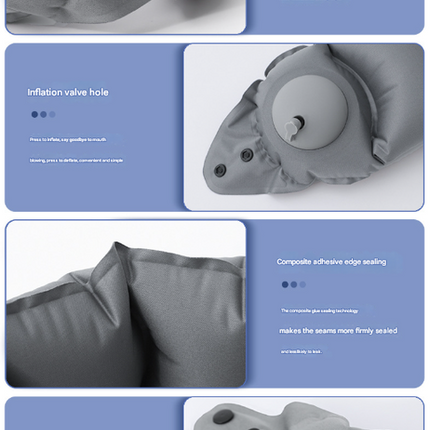 Pink Press-Pump Inflatable Travel Pillow – construction detail