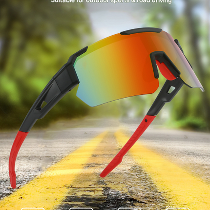Black Temples and Orange Lenses Unisex Sport Cycling Sunglasses - Lightweight Wraparound Eyewear for Running & Outdoor Activities