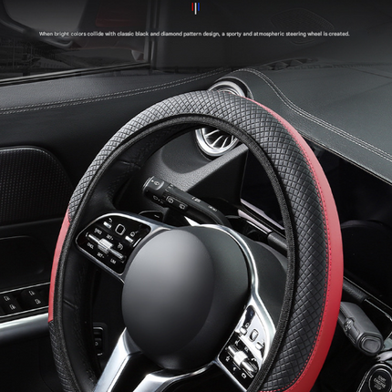 2-Pack (Type A Plus Type B) Red And Black Sporty Carbon Fiber Leather Steering Wheel Cover – product detail