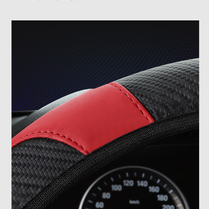 2-Pack (Type A Plus Type B) Red And Black Sporty Carbon Fiber Leather Steering Wheel Cover – shape and profile