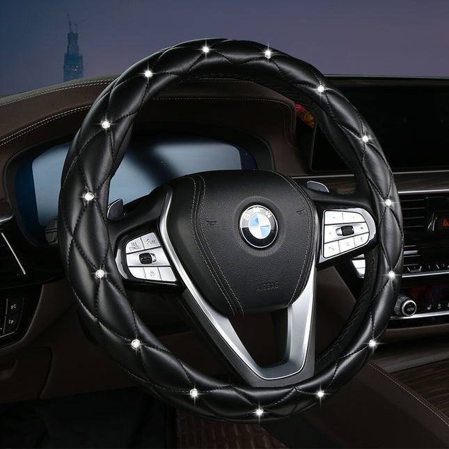 Black Luxury Bling Steering Wheel Cover