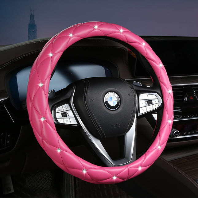 Rose Red Luxury Bling Steering Wheel Cover