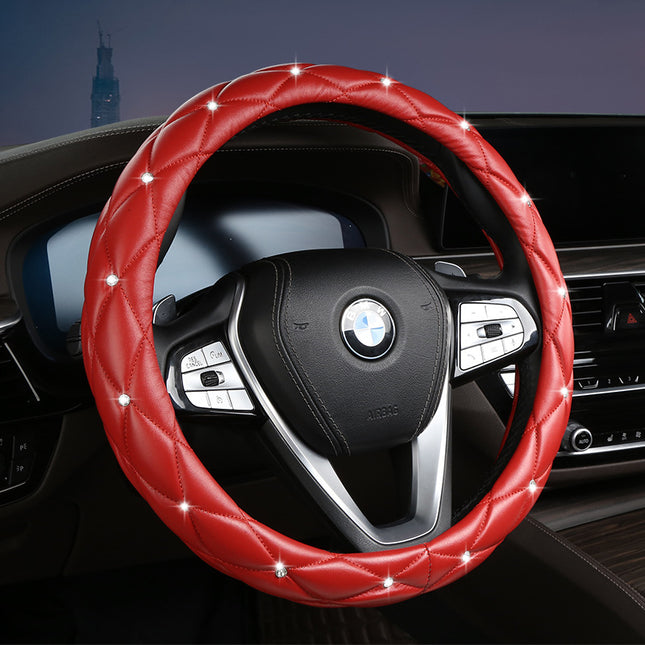 Red Luxury Bling Steering Wheel Cover