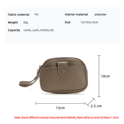 Red Womens Compact PU Leather Coin Purse - Stylish Mini Wallet Wristlet with Card Holder and Key Ring