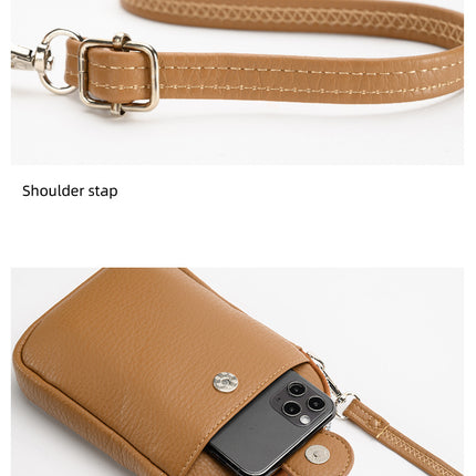 Brown Chic Crossbody Phone Bag – construction detail