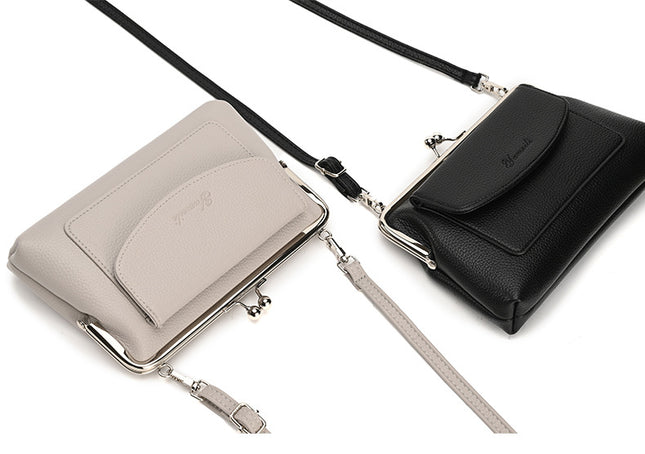 Pink Women's Vintage Kiss Lock Crossbody Bag – product detail