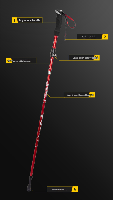 Short Red Ultralight Foldable Hiking Pole – product detail