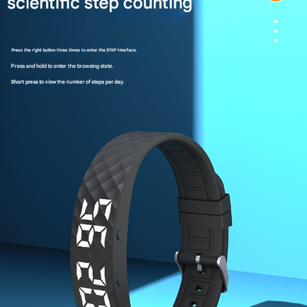 Grey Smart Vibrating Alarm Watch - Digital Fitness Tracker Wristband with Pedometer & Sleep Monitor