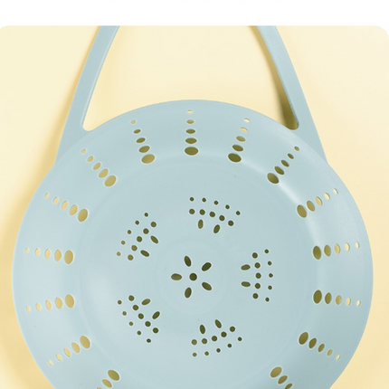Large Blue Flexible Silicone Steamer Basket with Heat-Resistant Handles - Food-Grade Vegetable Steamer Insert for Pots & Pans