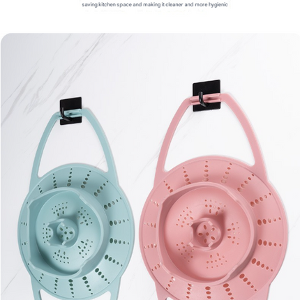 Large Blue Flexible Silicone Steamer Basket with Heat-Resistant Handles - Food-Grade Vegetable Steamer Insert for Pots & Pans