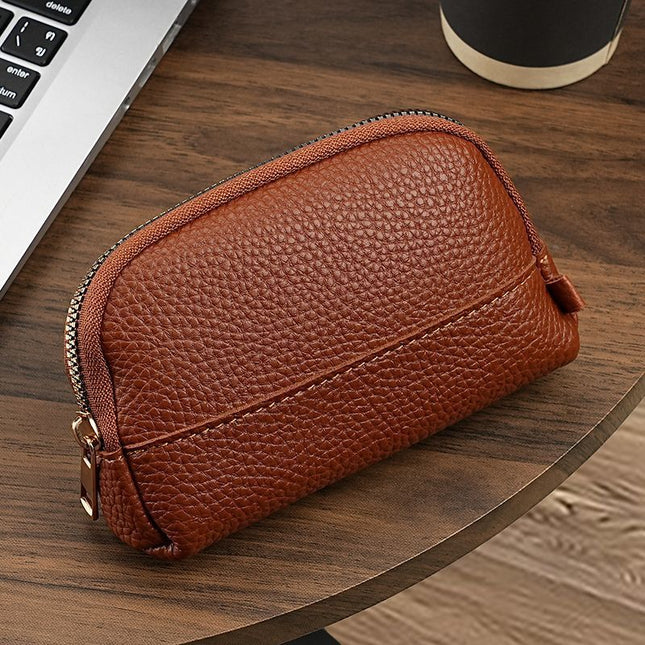 3 Pcs Brown Elegant Faux Leather Coin Purse