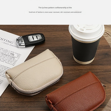 3 Pcs Brown Elegant Faux Leather Coin Purse - Mini Zipper Pouch & Compact Card Holder Wallet