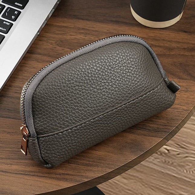 3 Pcs Grey Elegant Faux Leather Coin Purse