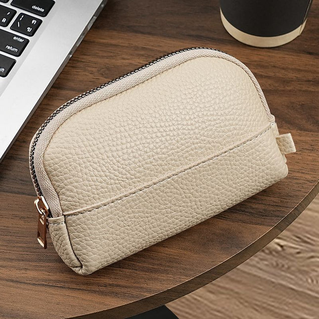 3 Pcs Beige Elegant Faux Leather Coin Purse