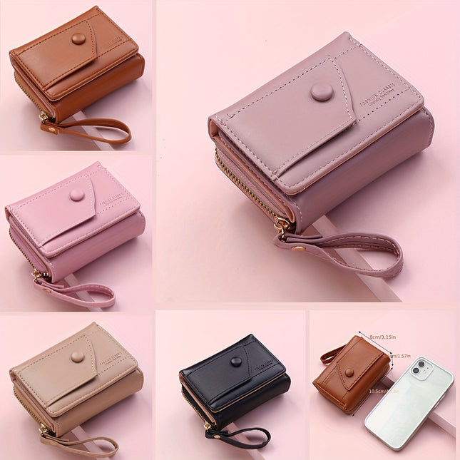 Black Chic Compact Trifold Wallet for Women – product detail