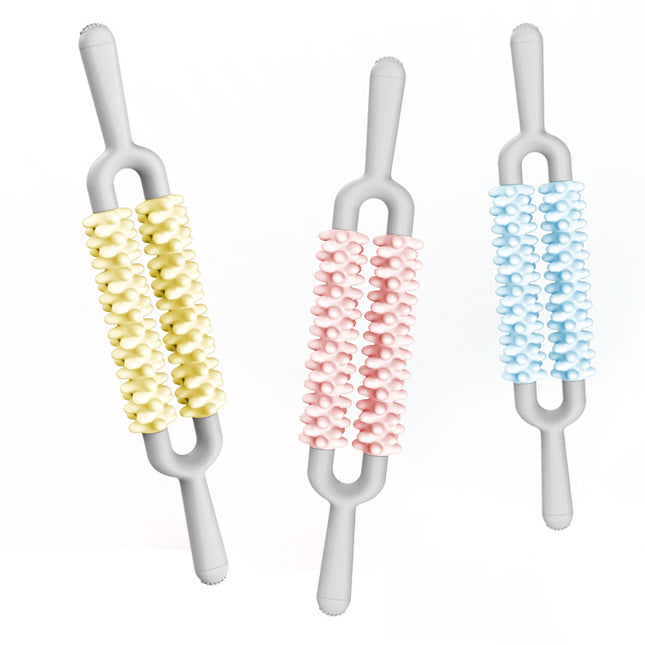 Pink and Grey Dual Row Spiky Muscle Roller Stick – product detail