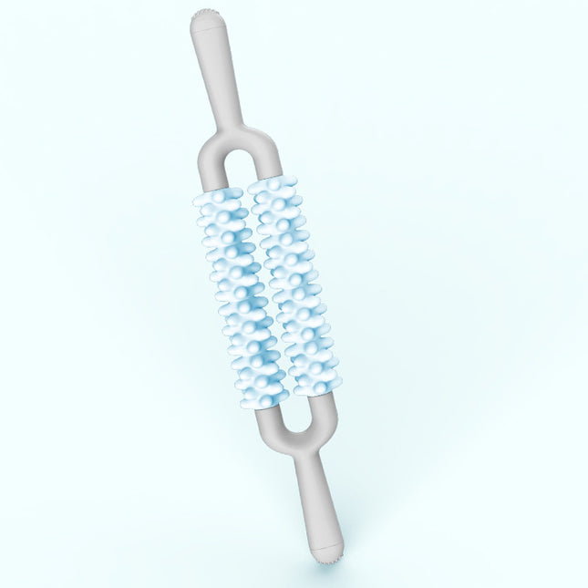 Blue and Grey Dual Row Spiky Muscle Roller Stick