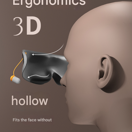 Grey 2-in-1 Blackout Sleep Mask with Integrated Noise Reducing Earplugs for Undisturbed Rest
