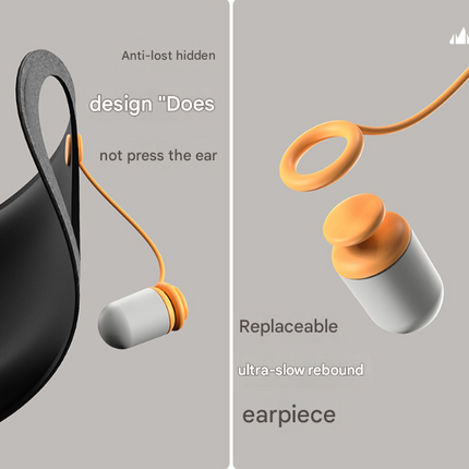 Grey 2-in-1 Blackout Sleep Mask with Integrated Noise Reducing Earplugs for Undisturbed Rest