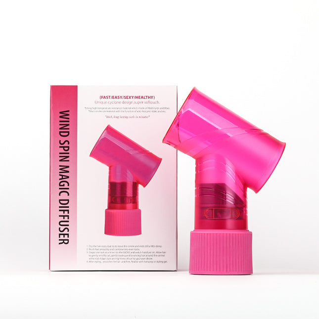 Pink Wind Spin Hair Curler Diffuser