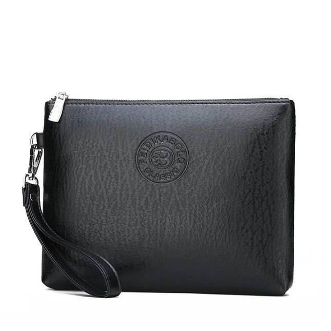 Black Classic Men's PU Leather Clutch Bag