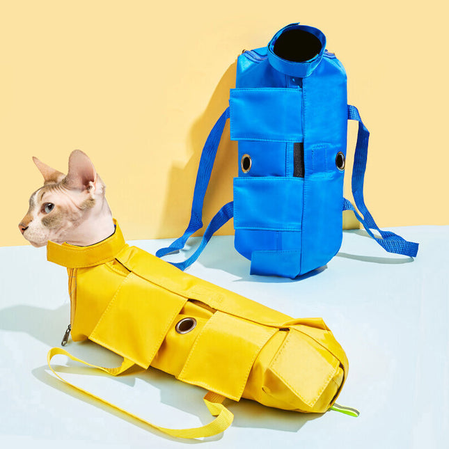 Size M Blue Multi-Functional Cat Grooming Bag – product detail