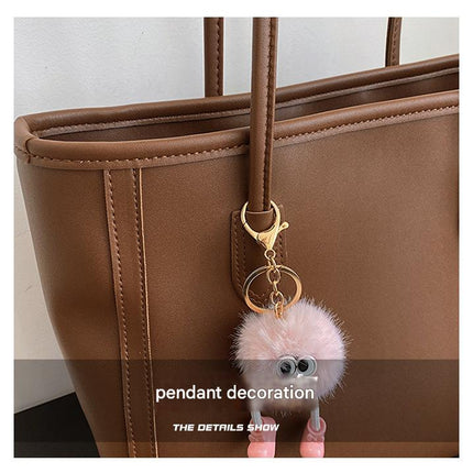 Black Chic Large Capacity Tote Bag - PU Leather Commuter Shoulder Handbag for Women
