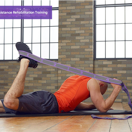 Blue and Purple 9-Loop Yoga Stretch Strap - Numbered Band for Flexibility and Physical Therapy