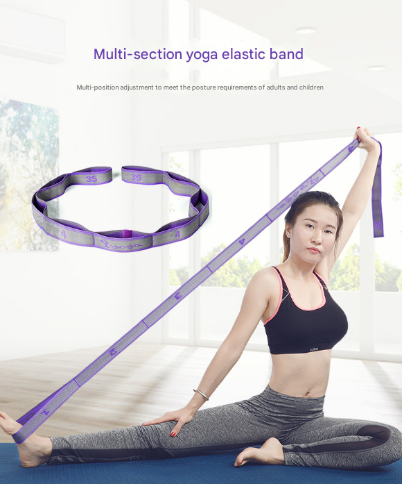 Pink and Blue 9-Loop Yoga Stretch Strap – product detail