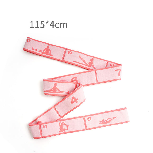 Pink 9-Loop Yoga Stretch Strap