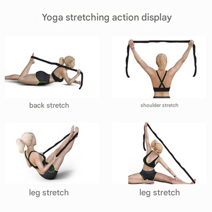 Pink 9-Loop Yoga Stretch Strap - Numbered Band for Flexibility and Physical Therapy